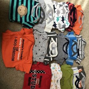 Lot of newborn boy clothes